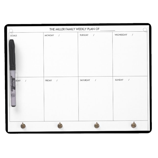 Minimal Modern  Weekly Planner Dry Erase Board (Front)