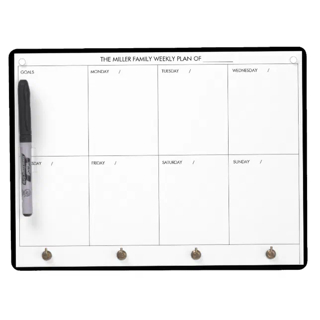 Minimal Modern Weekly Planner Dry Erase Board Zazzle