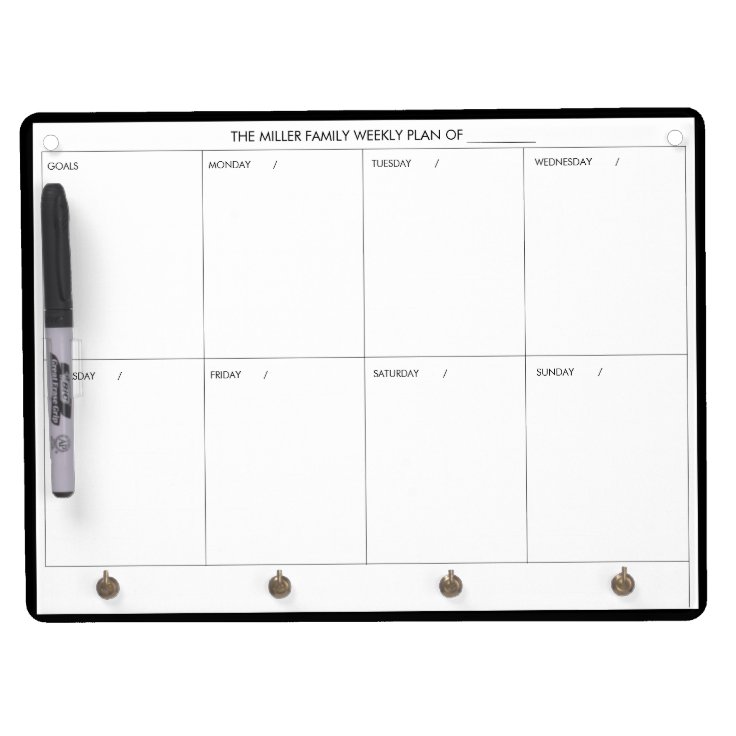 Minimal Modern Weekly Planner Dry Erase Board Zazzle