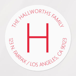 Minimal Modern White & Red Waterproof Labels