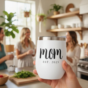 Minimal Mom Established Gift New Mom Thermal Wine Tumbler