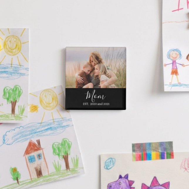 Minimal Mom Established Mother's Day Gift Magnet (Creator Uploaded)