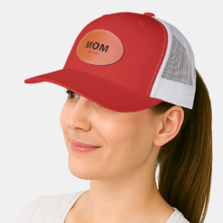 Minimal Mom Established Year Leather Patch Hat