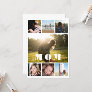 Minimal Mom Mother's Day Collage Photo Card