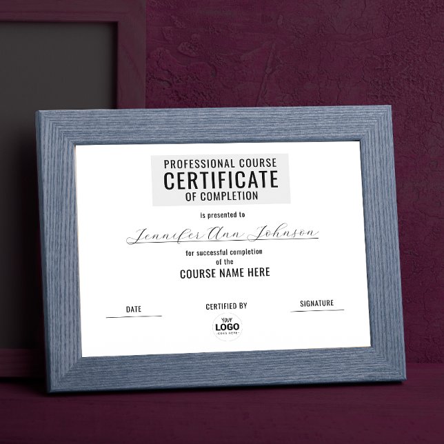 Minimal Monochrome Black White Certificate Award (Creator Uploaded)