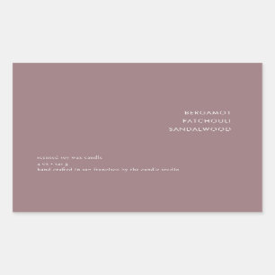 Minimal Monochrome Mauve Candle Template Rectangular Sticker