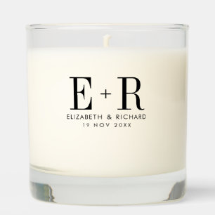 Minimal Monogram Anniversary Custom Photo Gift Scented Candle