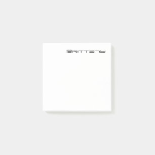 Minimal Monogram Black and White Custom Name Year Post-it Notes