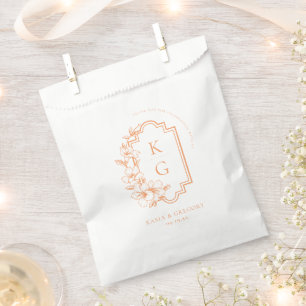 Minimal Monogram Botanical Wedding Favors Favor Bag