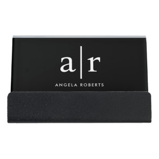 Minimal Monogram | Classic Black Card Holder