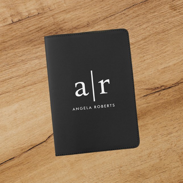 Minimal Monogram | Classic Black Passport Holder (Creator Uploaded)