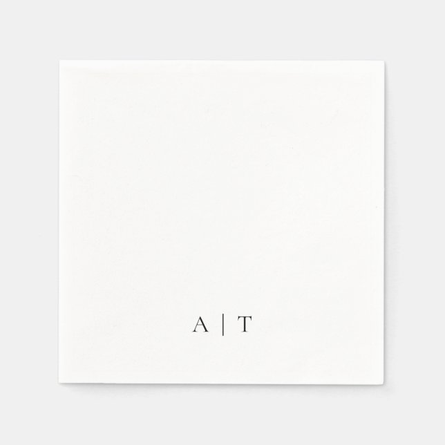 Minimal Monogram Couples Initials Wedding Napkins (Front)