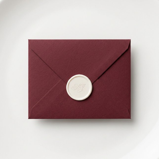 Minimal Monogram Couples Wedding Wax Seal Sticker (Creator Uploaded)