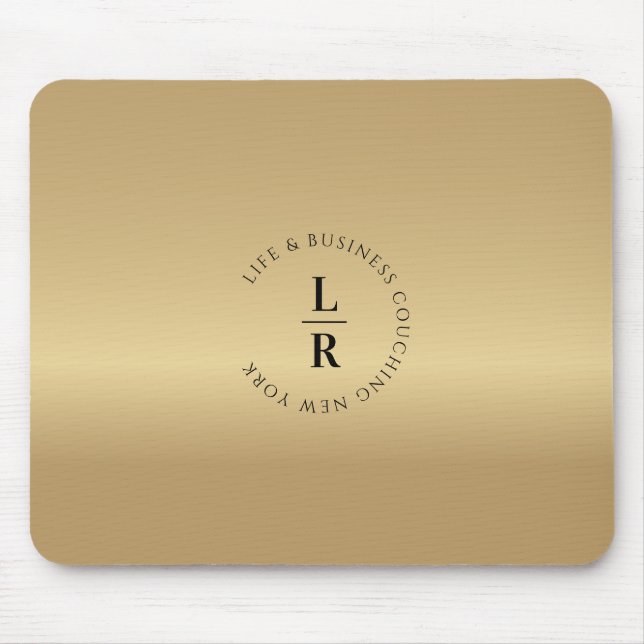 Minimal Monogram Gold (Imitat) Mouse Pad (Front)