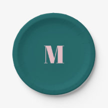 Minimal Monogram Inital Letter Green Pink