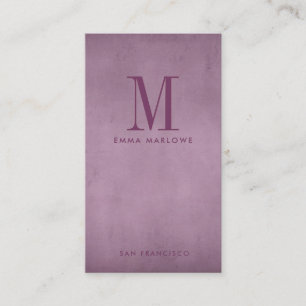 Minimal Monogram Lilac Business Card