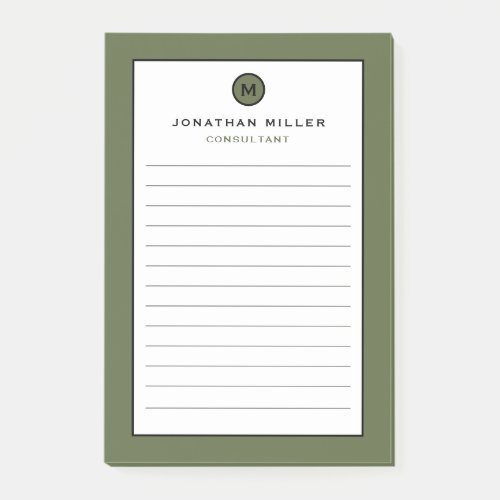 Minimal Monogram Lined Notes