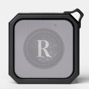 Minimal Monogram Modern Gray Bluetooth Speaker