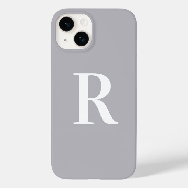 Minimal Monogram Modern Gray Case-Mate iPhone Case (Back)