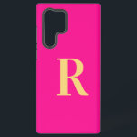 Minimal Monogram Modern Hot Pink Samsung Galaxy S22 Ultra Case<br><div class="desc">This is a cute simple, modern, personalized monogram design. This stylish design is in trending hot pink with stylish typography. It's perfect for a personalized gift or ideal as a cute new phone accessory for yourself. Simply add your initial letter by typing it into the personalize this text box. Check...</div>