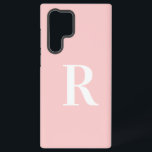 Minimal Monogram Modern Pink Samsung Galaxy S22 Ultra Case<br><div class="desc">This is a cute simple, modern, personalized monogram design. This stylish design is in trending blush pink with stylish typography. It's perfect for a personalized gift or ideal as a cute new phone accessory for yourself. Simply add your initial letter by typing it into the personalize this text box. Check...</div>