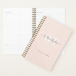 Minimal Monogram Modern Script Blush Professional  Planner<br><div class="desc">Modern chic script name and monogram design on blush pink background,  simple and elegant,  great custom your own professional personalized planner.</div>