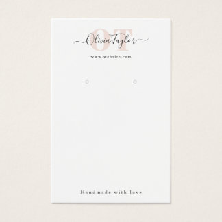 Minimal Monogram Modern Script Pink Earing Display