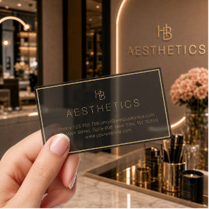Minimal Monogram Salon Clear Business Cards