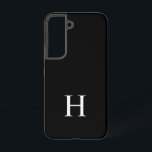 Minimal Monogram Samsung Galaxy S22 Case<br><div class="desc">Create your own Black & White Elegant Modern Minimalist Classic Monogram Samsung Case Elevated, classic and timeless, this simple black and white monogram phone case features a bold monogrammed initial in a minimalist, traditional design. Perfect for personalized style - personalize and customize with your own monogram and color for a...</div>