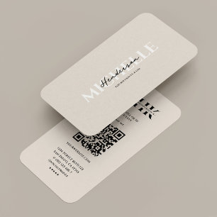 Minimal Monogram Sand Beige Professional  Business Card