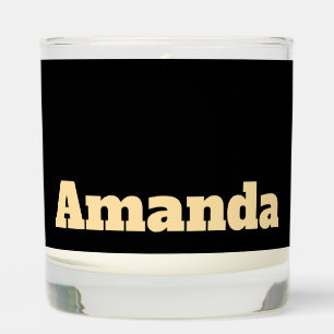 Minimal Monogram Simple Name Cute Black Colour Scented Candle