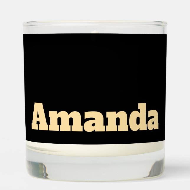 Minimal Monogram Simple Name Cute Black Colour Scented Candle (Front)