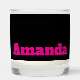 Minimal Monogram Simple Name Cute Black Colour Scented Candle