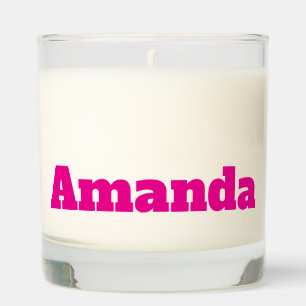 Minimal Monogram Simple Name Cute Pink Colour Scented Candle