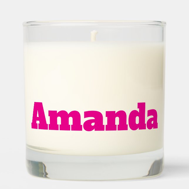 Minimal Monogram Simple Name Cute Pink Colour Scented Candle (Front)