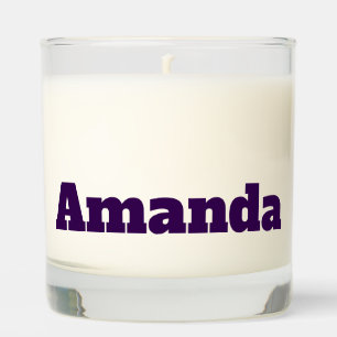 Minimal Monogram Simple Name Dark Purple Colour Scented Candle
