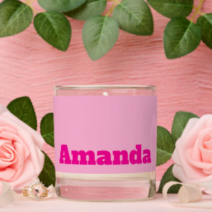 Minimal Monogram Simple Name light Pink Colour Scented Candle