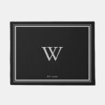 Minimal Monogram Welcome Charcoal Black | Grey Doormat
