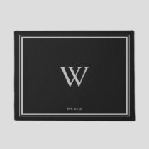 Minimal Monogram Welcome Charcoal Black | Grey Doormat