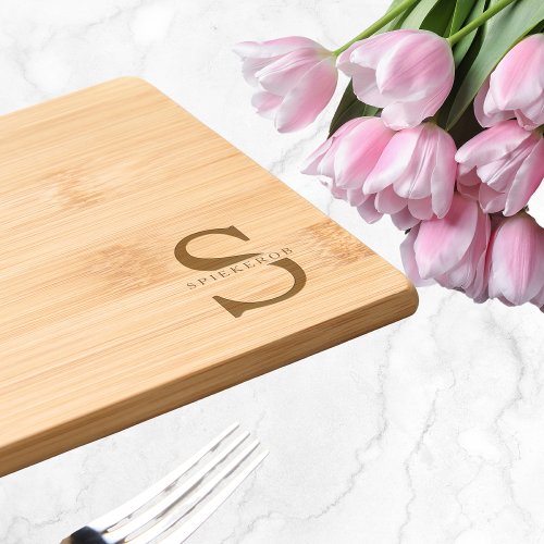 Minimal Monogramed Personalized Family Cutting Board