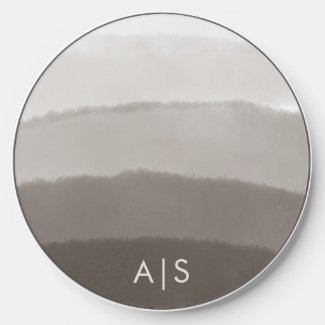 Minimal Monogrammed Watercolor Davy Gray Ombre