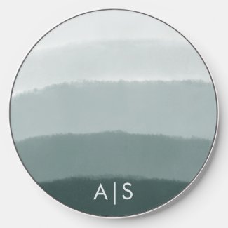 Minimal Monogrammed Watercolor Limed Spruce Ombre