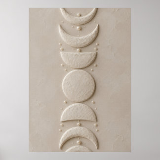 Minimal Moon Phases Wall Art | Neutral Celestial