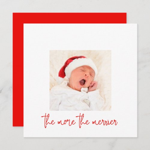Minimal More The Merrier Photo Holiday Birth Baby