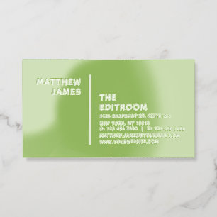 Minimal Moss Green White Professional Raised Spot UV Business Card
