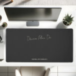 Minimal Motivational Dream Plan Do Script Black Desk Mat<br><div class="desc">Introducing our personalized desk mat, where minimalism meets motivation. Crafted for the ambitious individual, this mat is a fusion of style and inspiration. At its center, the empowering mantra "Dream. Plan. Do." is beautifully scripted in a modern font, serving as a daily nudge towards your goals. Paired with this, your...</div>