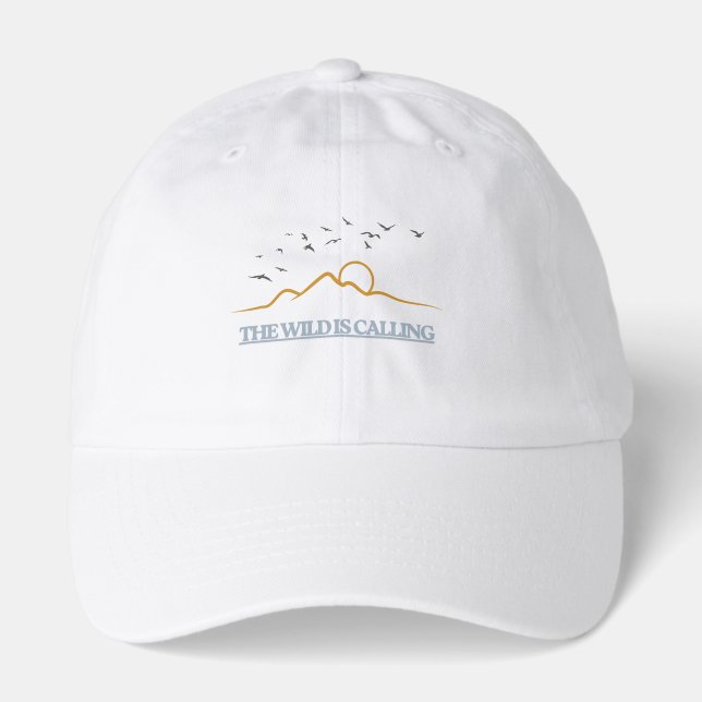 Minimal Mountain Landscape with Sunset – Nature In Hat (Front)