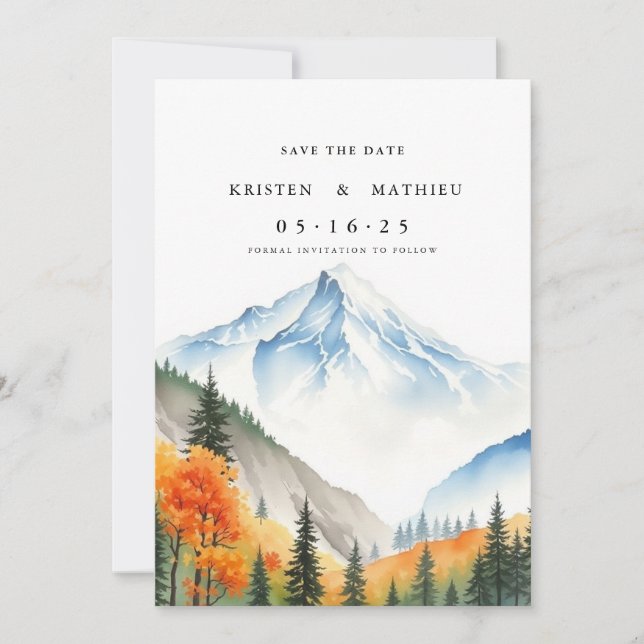 Minimal Mountain Save The Date (Front)