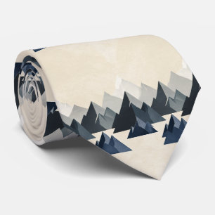 Minimal Mountain Silhouette Pattern Neck Tie
