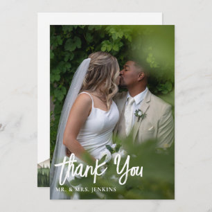 Minimal Mountain Wedding Thank You Card